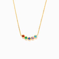 Authenticate your commitment to motherhood with this beautiful and purposeful Birthstone Necklace. Craft a special piece for yourself - pick from up to 14 birthstones representing your kids. Necklace Craft, Birthstone Necklace, Birthstone, Cubic Zirconia, 18k Gold, Brass, Gold