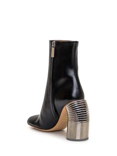 Upper: 100% Leather Sole: 100% Leather Luxury Silver-studded Ankle Boots, Spring Heels, Short Boot, Italian Fashion Brands, Spring Boots, Heel Ankle Boots, Silver Spring, Urban Chic, Heeled Ankle Boots