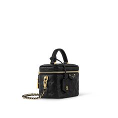 LOUIS VUITTON® - Vanity Pm - Black Louis Vuitton Black Purse, Louis Vuitton Black Bag, Louis Vuitton Vanity, Louis Vuitton Gifts, Vanity Bag, Lv Bags, Louis Vuitton Official, Wallet Pouch, Monogram Bag