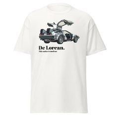 "This design features the legendary De Lorean from Back to the future with a funny quote from the movies. My design is high resolution, which means great print quality for you! #Selecting Size: Measure a shirt you have at home that fits you well and compare the measurements to the size charts provided above. #Shirt Info The unisex 100% cotton tee will help you land a more structured look. It sits nicely, maintains sharp lines around the edges, and goes perfectly with layered streetwear outfits. Retro Shirt With Front Print And Relaxed Fit, Retro Graphic Print Shirt For Fan Merchandise, Retro Graphic Print Shirt For Fans, Retro Fan Merchandise T-shirt With Slogan, Relaxed Fit Slogan Shirt For Fans, Vintage Letter Print Fan Merchandise Shirt, Retro Slogan T-shirt For Fan Merchandise, Vintage Letter Print Shirt For Fans, Vintage Slogan T-shirt For Fans