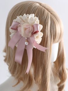 Add a touch of elegance and charm to your hairstyle with our Pink Sweet Hairclip. This delightful accessory features a floral design adorned with a delicate bowknot and sparkling beads. The soft pink hue exudes sweetness and femininity. Cute Ribbon Bow For Wedding, Pink Headband With Decorative Bow As Gift, Pink Headband With Decorative Bow For Gift, Pink Decorative Bow Headband For Gift, Pink Satin Bow Headband Gift, Cute Pink Flower Headband, Cute Pink Flower Shaped Headband, Cute White Flower Hair Accessories, Elegant Pink Ribbon Hair Accessories