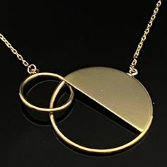 Solid 14k Yellow Gold Round Geometric Circle Pendant Chain Necklace-17" Excellent Workmanship Circle Size(S): 21.5mm & 11.5mm Chain Length: 17 Inches Weight: 2.40 Grams Metal: Solid 14k Real Gold Hallmark: 14k Very Secure Spring Ring Clasp The Necklace Will Come In Beautiful Jewelry Gift Box. Please Contact Us If You Have Any Questions. Fast; Free & Secure Shipping. N266-17 91157 Gold Circular Necklace With Polished Finish, Gold Circle Necklace With Polished Finish, Modern Gold Open Circle Necklace, Modern Hallmarked Yellow Gold Necklace, Modern Yellow Gold Open Circle Necklace, Modern Open Circle Necklace For Formal Occasions, Modern Circle Necklaces For Formal Occasions, Geometric Circle, Gold Geometric