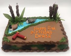 Duck Hunting Sheet Cake, Duck Hunting Smash Cake, Duck Hunter Cake, Duck Hunting Birthday Cake, Hunting Themed Birthday Cake