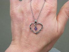 Amethyst necklace Sterling silver amethyst pendant | Etsy Silver Amethyst Jewelry With Heart Charm, Sterling Silver Purple Heart Pendant Necklace, Purple Sterling Silver Heart Pendant Necklace, Amethyst Heart Pendant Jewelry For Anniversary, Amethyst Heart Cut Necklace For Anniversary, Purple Sterling Silver Heart Cut Necklace, Heart Cut Amethyst Birthstone Jewelry, Heart Cut Amethyst Necklaces For Anniversary, Purple Heart-cut Sterling Silver Necklace