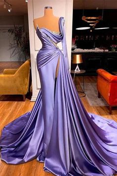 One Shoulder Long Sleeves Prom Dress Slit Mermaid Party Gowns Overskir – Ballbella Gold Mermaid Prom Dress, Long Sleeve Mermaid Prom Dress, Evening Dress Long, One Shoulder Prom Dress, Mermaid Prom Dress, Long Sleeve Prom, فستان سهرة, Evening Formal, Dresses Elegant