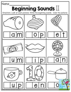 the beginning sounds worksheet with pictures to help students learn how to use them