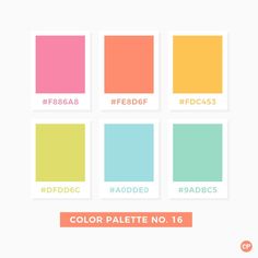 the color palette is shown in different colors