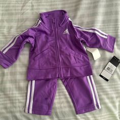 Never Worn Purple Fitted Sets For Playwear, Adidas Sporty Playwear Sets, Adidas Fitted Sets For Playwear, Adidas Fitted Playwear Sets, Fitted White Adidas Sets, Adidas Skirt, Adidas Set, Adidas Baby, Boy Activewear