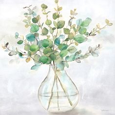 Eucalyptus Vase II Poster Print by Cynthia Coulter-VARPDXRB14283CC Image 1 Eucalyptus Vase, Grandma Ideas, Mini Watercolor, Room Art, Fine Arts Posters, Framed Canvas Wall Art, Watercolor Cards, Watercolor Artwork, Cricut Ideas