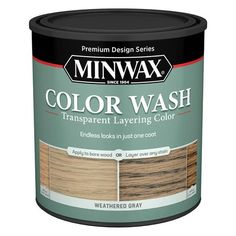 a can of minwax color wash with wood grains on the inside and outside