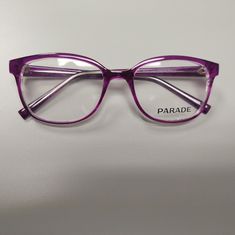 Light Weight, Purple, Plastic Frame With Demo Lenses. Rx Ready. Spring Hinges For Maximum Durability. Made By Parade. Brand New And Comes With Hard Protective Case. Eye Size 52mm Bridge 18mm Temple Length 135mm Purple Frame Glasses, Purple Glasses Frames, Coach Glasses Frames, Purple Glasses, Coach Glasses, Blue Filter, Skins Uk, Halloween Inspo, New Glasses