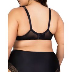 Try our best-selling plus size push up bra. We've reinvented what it means to 'push up' with our Natural Lift Pad that doesnt add extra volume. Underwire, balconette cups with soft graduated pads that give a natural lift. Lace overlay on cups and scallops. Luxe power mesh wings offer back-smoothing and breathability. Dangly rhinestone jewel for extra bling. Stay put straps promise premium comfort. Black Full Coverage Bra With Removable Cups, Bra Measurements, Fabric Tape, Full Figured, Bra Styles, Bra Cups, Lace Overlay, Push Up Bra, Body Measurements