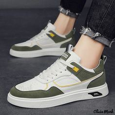 Olivia Mark - Waterproof Leather Casual Sports Shoes for Work in Blue Sport Shoes Fashion, Mens Skate Shoes, Casual Trainers, Casual Sport Shoes, New Sneakers, Casual Lace, Mens Fashion Shoes, Work Shoes, Skate Shoes