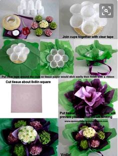 instructions for making paper flowers and napkins