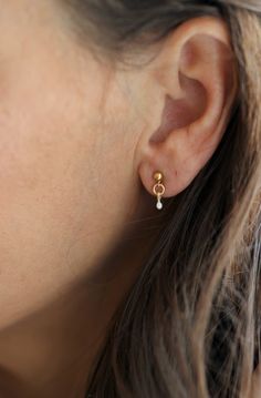 The simple stud for your everyday accessorizing needs. Details: +1/2" Drop +Gold Fill Ear Wires +Gold Plated and Enamel dangle Christian Earrings, Stud Drop Earrings, Dainty Earrings, Ear Wires, Gold Earrings, Gold Filled, Diamond Earrings, With Love, Pearl Earrings