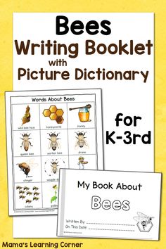 the book bee's writing booklet with pictures