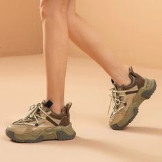 Dimou Women's Mesh Platform Sneakers | Ultrasellershoes.com – Ultra Seller Shoes Khaki Round Toe Sneakers For Fall, Fall Khaki Sneakers With Round Toe, Trendy Khaki Low-top Sneakers, Leather Khaki Sneakers For Fall, Khaki Leather Sneakers For Fall, Trendy Khaki Sneakers With Round Toe, Khaki Lace-up Sneakers For Spring, Trendy Outdoor Sneakers For Fall, Brown Sneakers For Outdoor Spring Activities