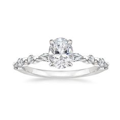 a white gold engagement ring with diamonds