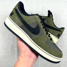 Nike X Undefeated Air Force 1 Low "Cargo Khaki" Men 11.5. Brand New In Box 100% Authentic. Fast Shipping All Sales Final Khaki Lace-up Sneakers For Streetwear, Nike Urban Custom Green Sneakers, Nike Urban Green Custom Sneakers, Urban Nike Custom Green Sneakers, Functional Green Custom Sneakers For Streetwear, Green Functional Custom Sneakers For Streetwear, Sporty Olive Leather Sneakers, Olive Sporty Sneakers With Rubber Sole, Sporty Olive Sneakers With Rubber Sole