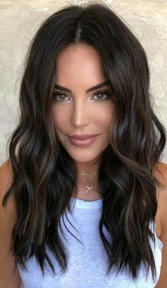 Mocha Hair, Haircuts Medium, Dark Brunette Hair, Brown Hair Inspo, Long Dark Hair, Hair Color Dark, Cool Hair Color, Human Hair Wig