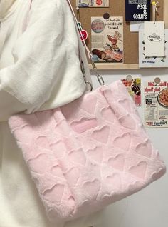 Japanese Cute Plush Love Pastel Pink & White Heart Shaped Messenger Tote Bag 💜 sugarplum · y2k, coquette, egl, cosplay fashion and home decor store 💜 Powered by Storenvy Heart Plush, Shoulder Bags For School, Casual Tote Bag, Pink Faux Fur, Commuter Bag, Heart Bag, Large Shoulder Bags, Casual Tote, Types Of Bag