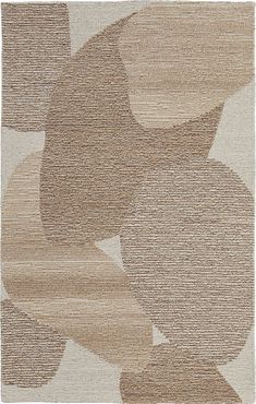 a beige rug with circles on it