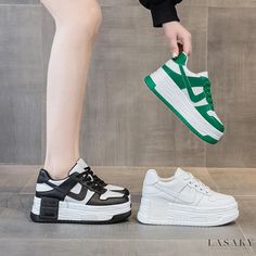 Lasaky - Gentle Support Slipper Sandals for Women Trendy Low-top Sandals For Spring, Green Platform Sneakers For Summer, Trendy Open Toe Sneakers, Trendy Open Toe Sneakers For Spring, Spring Low-top Platform Sandals, Green Round Toe Sneakers For Beach, Green Synthetic Sandals For Streetwear, Trendy Green Closed Toe Sneakers, Beach Sneakers With Platform And Round Toe