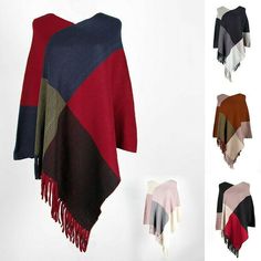 Women Cloak Tassels Knit Sweater Batwing Poncho Pullover Coat Autumn Outwear Top Note: 1. Due to the light and screen setting difference, the item's color may be slightly different from the pictures. 2. Please allow 2-3 cm discrepancy due to different measurement methods. Size: sleeve: 53 cm/20.87 in; length: 83 cm/32.68 in Package includes: 1 pc Material: acrylic blend Color: as the picture shows SKU: 239-114 PZ Happy shopping. Thanks! Happy shopping. Thanks! Happy shopping. Thanks! Happy shopp Acrylic Poncho Shawl For Fall, Acrylic Shawl Poncho For Fall, Oversized Multicolor Cape For Fall, Multicolor Long Sleeve Cape For Winter, Multicolor Long Sleeve Winter Cape, Multicolor Long-sleeved Winter Cape, Poncho Pullover, Autumn Outwear, Coat Autumn