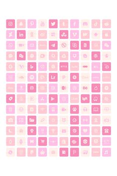 pink and white squares with different icons on them, all arranged in the same pattern