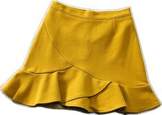 Elegant Yellow Mini Skirt For Spring, Chic Fitted Yellow Skirt, Trendy High-waist Yellow Skirt, Trendy High Waist Yellow Skirt, Elegant Yellow Skirt, Casual Solid Yellow Skirt, Yellow Pencil Skirt For Workwear, Yellow Fitted Mini Skort, Fitted Yellow Mini Skirt Skort