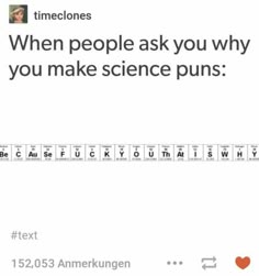 the tweet has an image of some people asking to make science puns