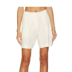 White Trouser Shorts. Never Worn From Revolve. Size Medium New With Tags White Short Leg Bottoms For Workwear, Elegant White Bermuda Bottoms, Chic White Bermuda Shorts For Summer, Chic White Bermuda Shorts For Day Out, Fitted Shorts With Short Inseam For Daywear, Chic White Relaxed Fit Bermuda Shorts, White Bermuda Bottoms For Day Out, Fitted Bermuda Shorts For Day Out, Fitted Shorts For Daywear