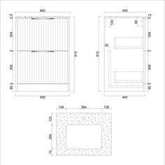 the drawing shows an area with two different areas and one has a square, rectangle shaped