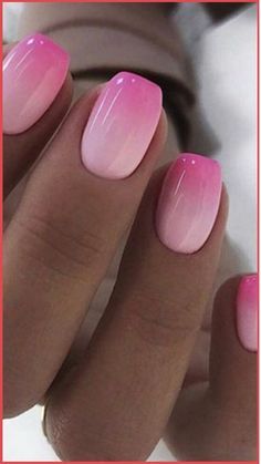 Coloured Nails With French Tips, Hot Pink Homecoming Nails, Two Tone Pink Nails, Simple Summer Nail Ideas 2024, Babycolor Nails, Nails Rose Pink, Hot Pink Ombre Nails, Gymnastics Nails, June Nails Ideas 2024