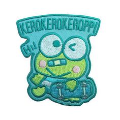 an embroidered patch with the words kerokkenkerop on it and a cartoon character