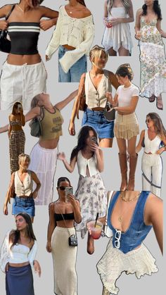 new summer or spring fashion inspo | hippie or free spirit style Summer Fashion, Collage