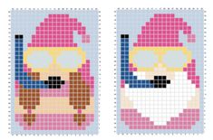 Gnomes Pixel Art, Gnome Graph Pattern, C2c Gnome Blanket, Free Cross Stitch Patterns Gnomes, Star Tapestry, Cross Stitch Christmas Ornaments