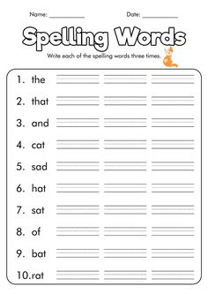 the spelling words worksheet is shown in this printable activity for kids to practice spelling