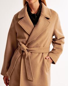 Our new long-length coat in our soft double-cloth wool-blend fabric, featuring an adjustable belt at the waist and side pockets. Winter Long Coat With Belt Loops, Belted Long Pea Coat For Fall, Beige Winter Outerwear With Self Belt, Beige Fall Outerwear With Self Belt, Fall Belted Pea Coat With Notch Lapel, Wool Outerwear With Belted Cuffs For Fall, Classic Long Coat With Self Belt, Winter Long Coat With Self Belt, Fall Notch Lapel Belted Outerwear