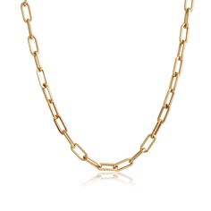 A stylish paperclip style chain can be the perfect stand alone necklace, or add a hint of warmth to a layered look. The gently squared tube of each oval link adds a sparkling edge to this chain's design. Paperclip Chain Necklace, Gold Collection, Layered Look, Paper Clip, Chains Necklace, Jewelry Shop, Chain Necklace, Gold Necklace, Bridge