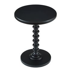 a small black table on a white background