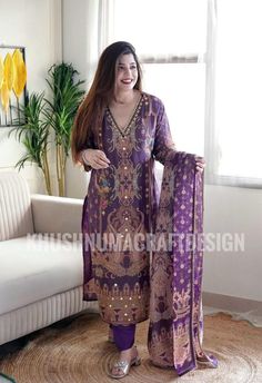 Hey! Thank you for taking the time to visit khushnumacraftdesign! by Me (Mahir Khan)! **Product Description ❤️Navratri and diwali special❤️   ❤️3 pic suit set 🌹 2 colors ️️️️️ Febric details:- Featuring soothing yet😍 Model satin febric with print & work and full lining with silk pent and  dupatta with embroidery work lace &😘 Havvy stone work elegant printing 🥰 with Color. Maltiprint and pettern. It is a perfect outfit for any small gathering or function. It is very comfortable as it looks  K Kurti Pant With Dupatta, Long Tunic Dress, Pakistani Style, Kurti Pant, Embroidered Kurti, Kurtis With Pants, Ethnic Looks, Dupatta Set, Silk Suit