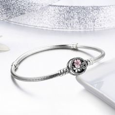 Solid 925 Sterling Silver Pink Flower Enamel Snap Clasp Snake Bracelet ♥Great gift idea for Christmas, Birthday etc. You can add your beads or charms into bangle to create your own bangle braclet. ♛ DETAILS Material: Solid 925 sterling silver Weight: 14.3g - 16.1g Length: 17 - 20cm ♛SHIPPING Orders are mailed out in 1-3 business days, Monday through Friday. I ship using 4XP worldwide express from China with tracking code. Items usually arrive within 7-20 days for international orders with standa Flower-shaped Bracelets With Charms For Gift, Silver Bracelets With Flower Charm, Flower Charm Bracelet As A Gift, Silver Flower Charms For Gifts, Flower Shaped Charm Bracelet For Gift, Silver Flower Bracelets As Gifts, Silver Bracelets With Flower Charm For Mother's Day, Floral Charm Bracelet Gift, Flower Charm Bracelets As Gifts