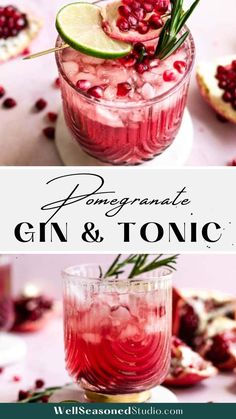 pomegranate gin and tonic Boozy Cocktails, Simple Party Food, Pomegranate Gin, Gin Tonic Cocktail, Pomegranate Cocktails, Christmas Gin, Fantastic Recipes, Tonic Recipe, Gin Recipes