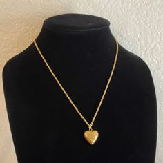 "The Cleo Puffy Heart Necklace ✨ 18\" gold filled oval link chain (if you need a custom length that isn't in the drop down menu, send me a DM!) 18k Gold Plated Stainless Steel Puffy Heart Tarnish Proof! hollow and comfortable to wear  Handmade with love! Unisex ✨" Valentine's Day Gold Chain Necklace With Heart Pendant, Valentine's Day Gold Heart Pendant Chain Necklace, Valentine's Day Heart Necklaces With Gold Chain, Gold-tone Locket Chain Necklace As Gift, Gold-tone Chain Necklace With Locket For Gift, Valentine's Day Heart Necklace With Gold Chain, Valentine's Day Gold Chain Heart Necklace, Valentine's Day Heart Shaped Gold Chain Necklace, Gold Heart Charm Necklaces