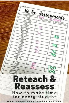 a printable re - do list with the words refach and reasses on it