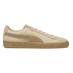 Bring your favorite fit to fruition with these stylish Suede sneakers, featuring earthy tones and pink laces for a pop of bold color. A cool complement to any look, these sneakers are sure to turn heads. $49.95 Beige Custom Sneakers With Textured Sole, Lace-up, Custom Beige Lace-up Sneakers With Textured Sole, Custom Low-top Sneakers With Textured Sole In Beige, Beige Custom Sneakers With Textured Sole, Custom Beige Low-top Sneakers With Textured Sole, Beige Low-top Custom Sneakers With Textured Sole, Beige Textured Sole Sneakers For Streetwear, Custom Lace-up Canvas Sneakers With Textured Sole, Pink Suede Sneakers With Gum Sole