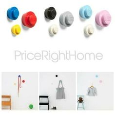 there are many different colored knobs on the wall and one is for children's room