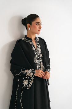 Neerja Embroidery Work Suit, Black Silk Anarkali Palazzo Set, Black Silk Palazzo Set With Resham Embroidery, Festive Black Silk Palazzo Set, Black Organza Sharara With Intricate Embroidery, Black Organza Designer Sets, Elegant Black Palazzo Set With Sheer Dupatta, Black Organza Wedding Sets, Black Organza Sharara With Traditional Drape