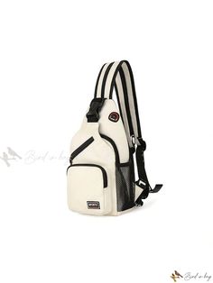 Bird in Bag - Versatile Nylon Sling Backpack - A Stylish and Practical Crossbody Bag with Multiple Pockets for Travel, Hiking, and Everyday Use Large Capacity Nylon Chest Bag For School, Large Capacity Nylon Sling Bag, Large Capacity Nylon Chest Backpack, Multifunctional Nylon Chest Bag Shaped Like A Backpack, White Backpack Chest Bag For Travel, Portable Nylon Chest Shoulder Bag, Nylon Backpack Chest Bag, School Nylon Chest Bag With Zipper Closure, White Nylon Backpack Shoulder Bag